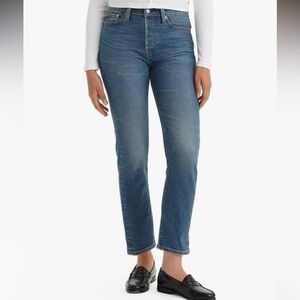 Levi’s Straight Leg Cropped Wedgie Classic Blue Denim Jeans